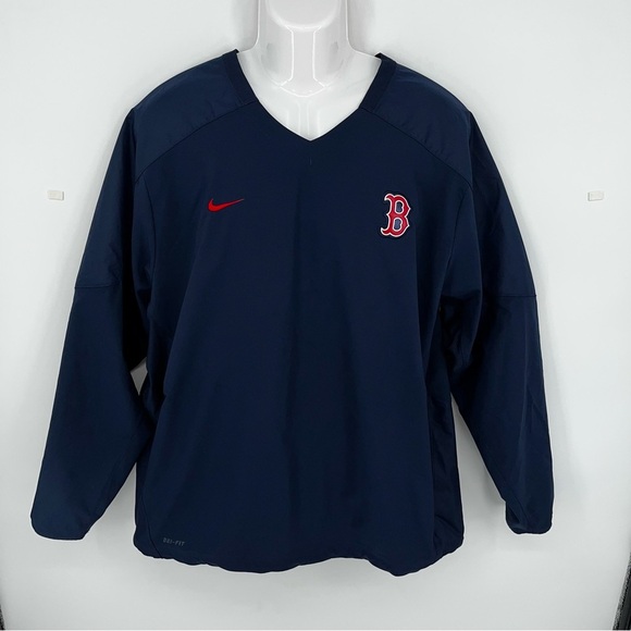 NIKE DRI FIT Boston Red Sox Windbreaker MLB Baseball Warm Up Long Sleeve XL - Picture 1 of 11